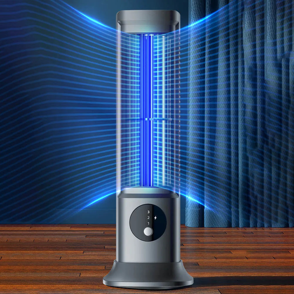 Desk Tower Fan 3 Speeds Quiet Air Cooler Tabletop Air Conditioner Desktop Cooling Fan Summer Ventilation Fan Desktop Cooling Fan